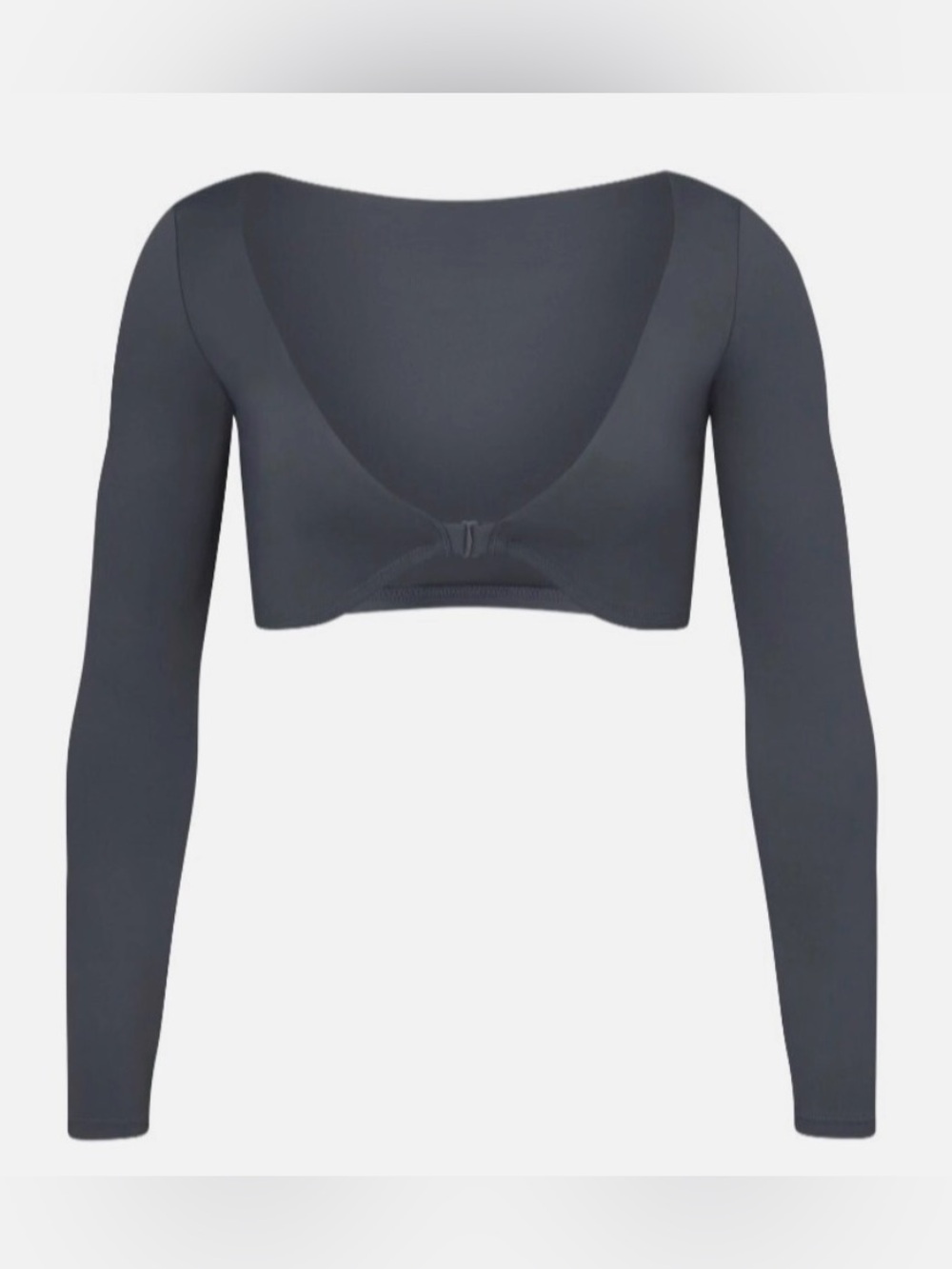 SKIMS Recycled Swim Plunge Long Sleeve Shrug Gunmetal M